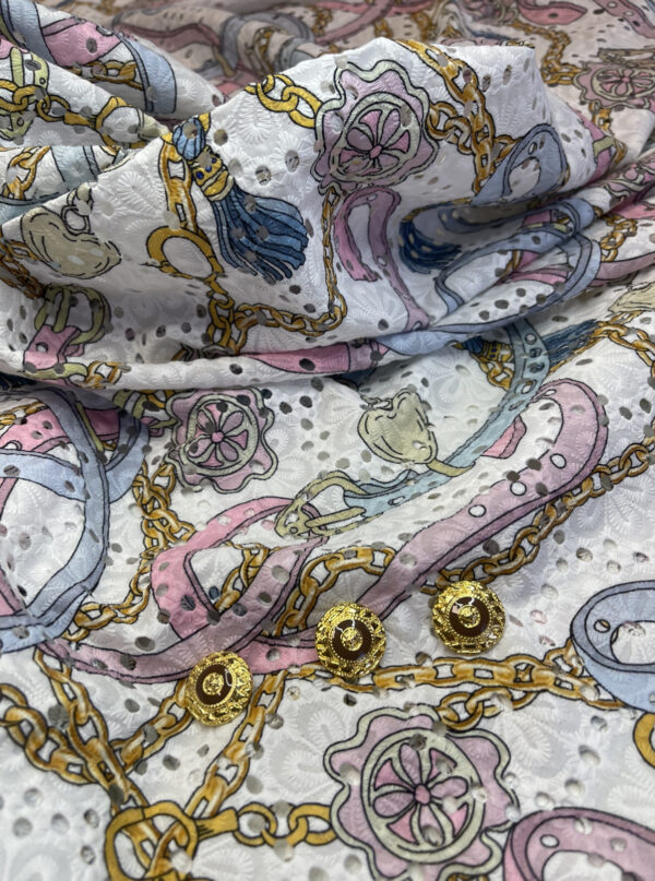 Embroided cotton with digital printing - Image 4