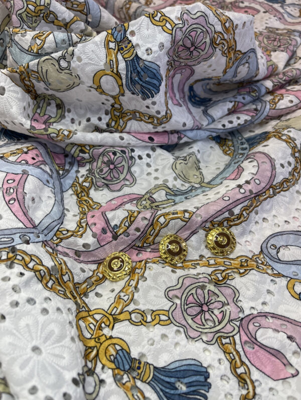 Embroided cotton with digital printing - Image 3