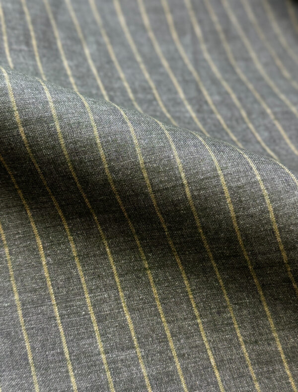 Linen ochre striped for suits - Image 2