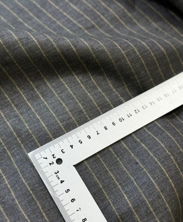 Linen ochre striped for suits - Image 6