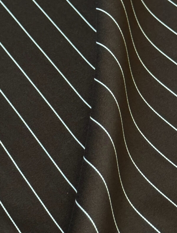 Suiting fabric chocolate with stripe