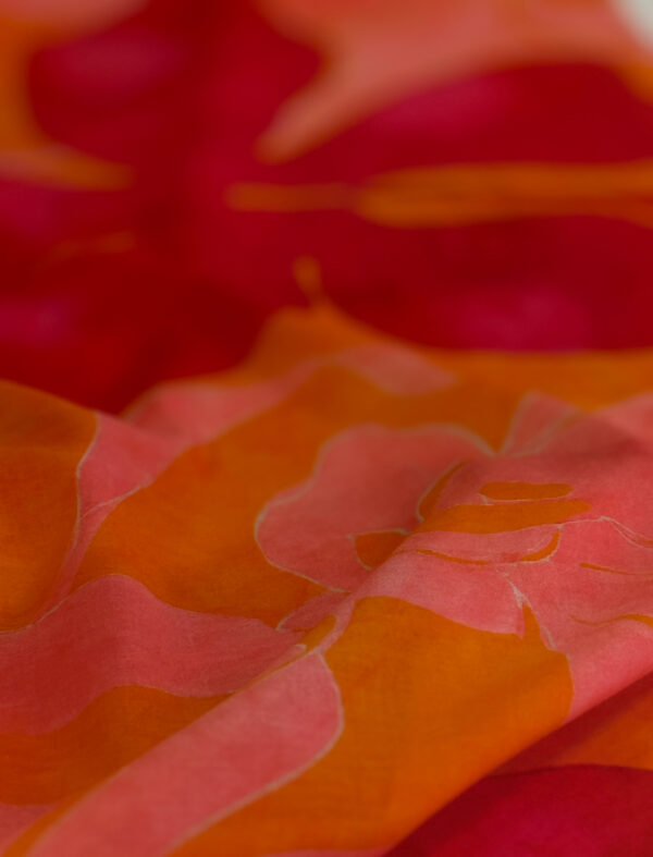 Cotton-batist  for dress coral-orange - Image 3
