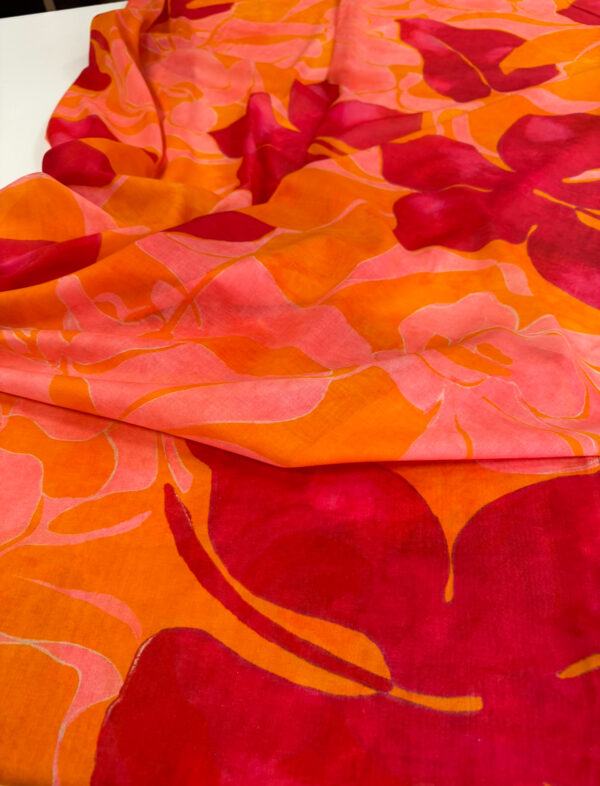 Cotton-batist  for dress coral-orange - Image 2