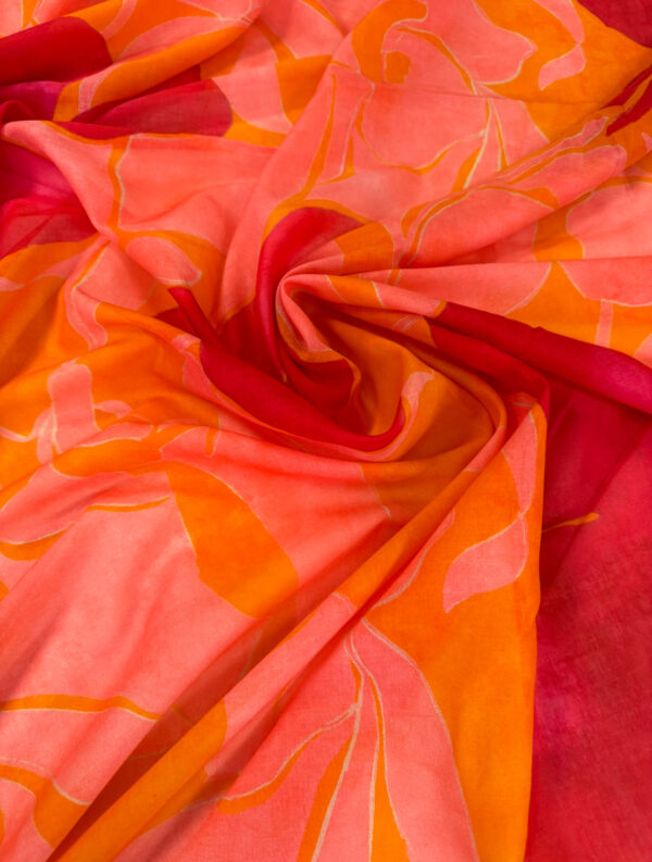 Cotton-batist  for dress coral-orange - Image 4