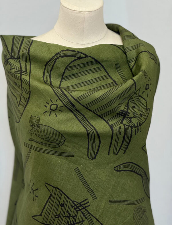 Branded green linen for suits and dress